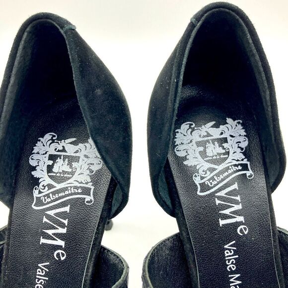 Valse Maitre Black Suede Buckle Stiletto Heels Size 220 - Picture 6 of 11